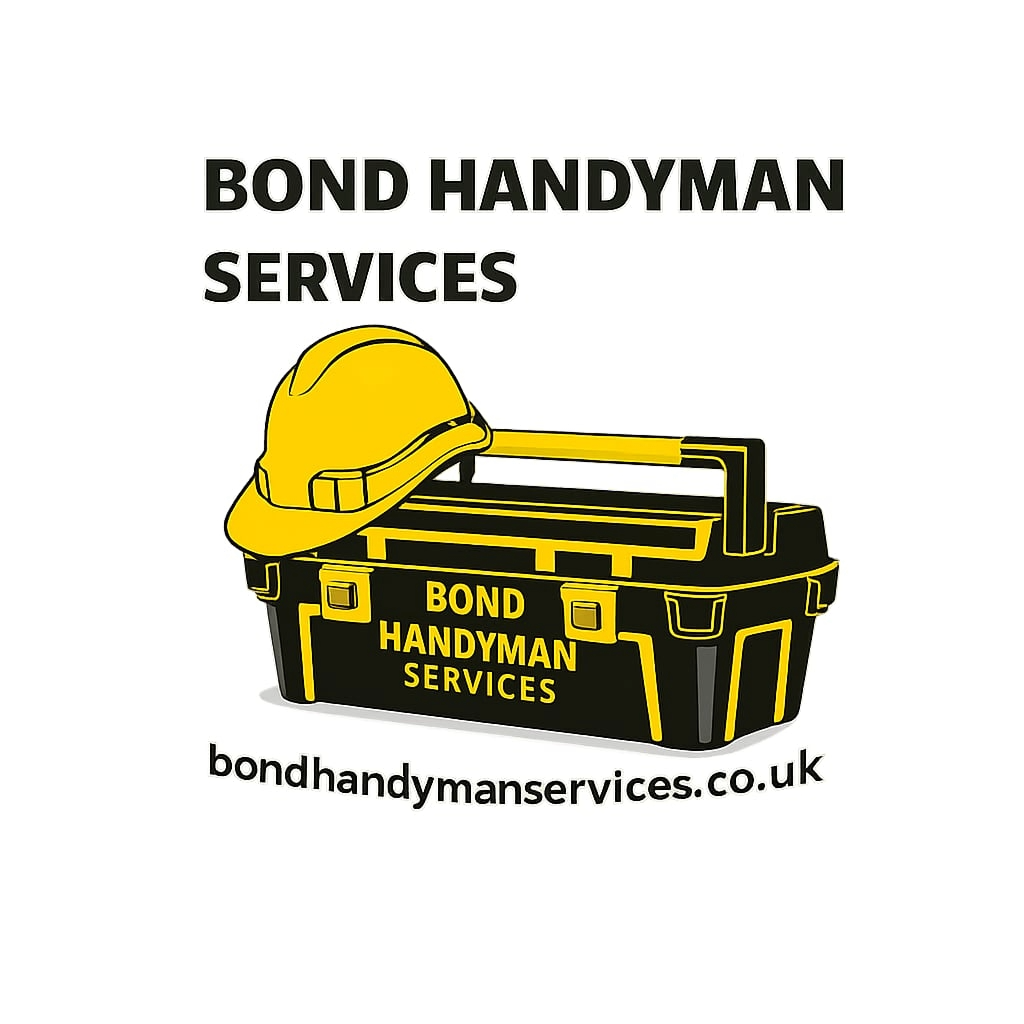 Logo for Bond Handyman Services featuring a toolbox and hard hat.